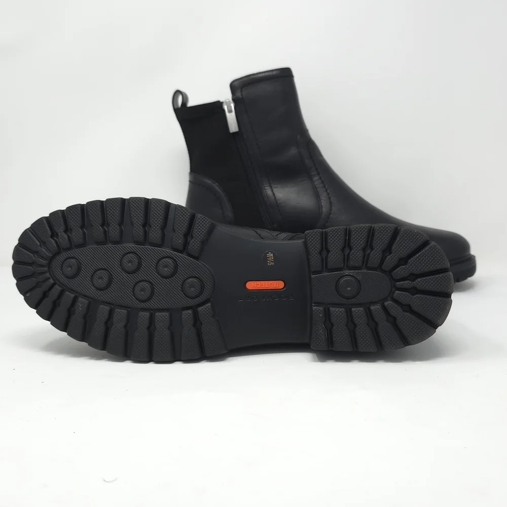 Rockport Black Leather Ankle Booties with Side Zip 9.5M - Picture 6 of 14